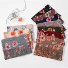 Scarf Hijab Scarf Customized Winter Colorful Flower Logo Women Tassel Muslim Hijab Scarf For Wholesale