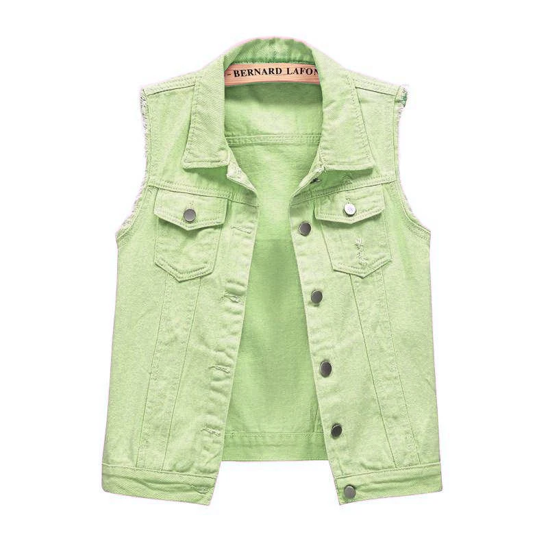 Plus Size Women's Casual Clothing Slim Raw Selvedge Short Vests Denim Jeans Motorcycle Jacket Ladies' Cowboy Vest in Sizes 6XL factory