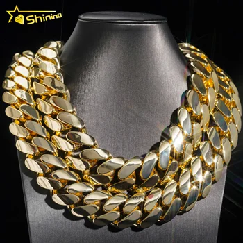 Hip hop jewelry fashion luxury and heavy necklace super big cuban necklace 18K gold plated cuban link chain miami cuban link
