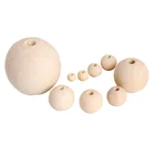 Round Wooden Beads Natural Color Organic Round Wood Spiral Wooden Beads DIY Accessories Eco-friendly Wood Balls 20mm