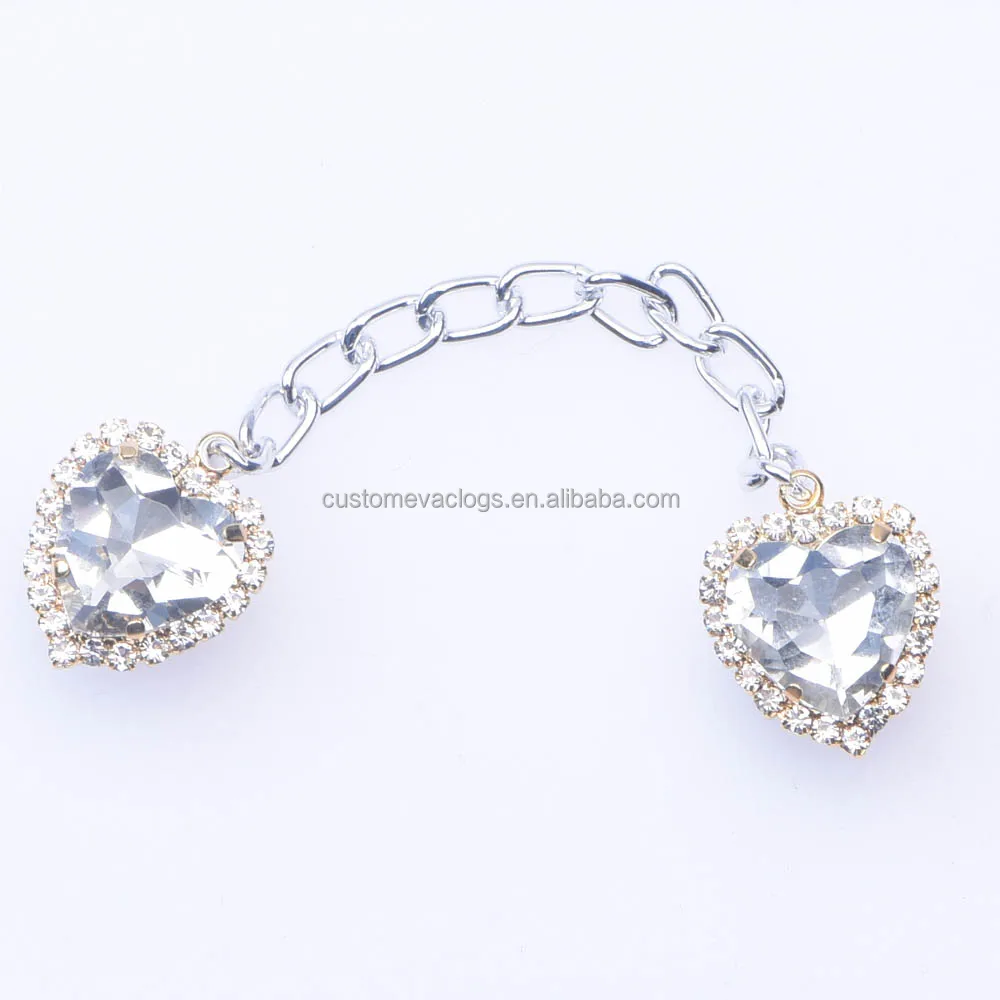 hot selling chain clog charms diamond clog charms designer chain charms for clogs