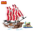 COGO 260 Pcs Diy Pirate Ship 3D Model Assemble Kids Educational Building Blocks Toys Set