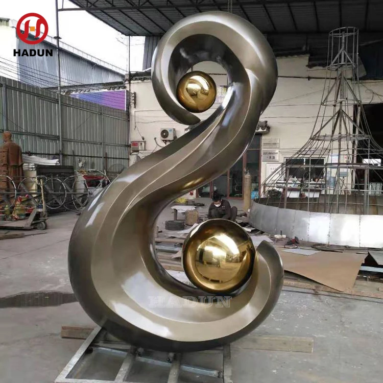 大型现代艺术抽象不锈钢金属结雕塑花园装饰雕像