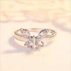 Ring Jewelry New Product Simple Butterfly Inlaid Zircon Ring Female Romantic Jewelry Tanabata Gift Couple Ring