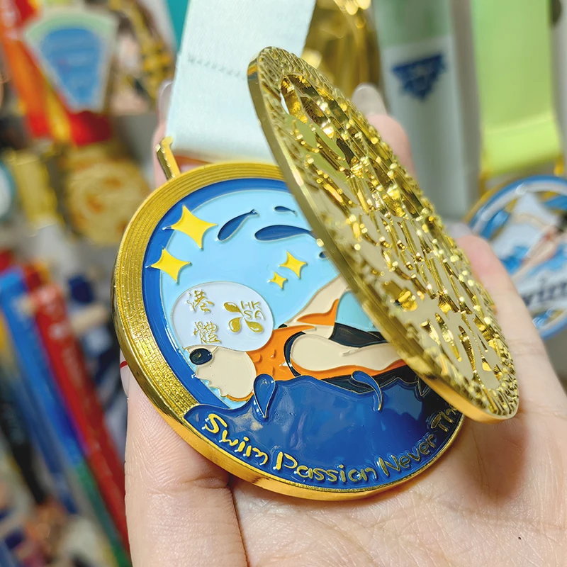 Manufacturer Competition Award Medal Flip-Top Marathon Running Soccer Race Swimming Sport Metal Medals supplier