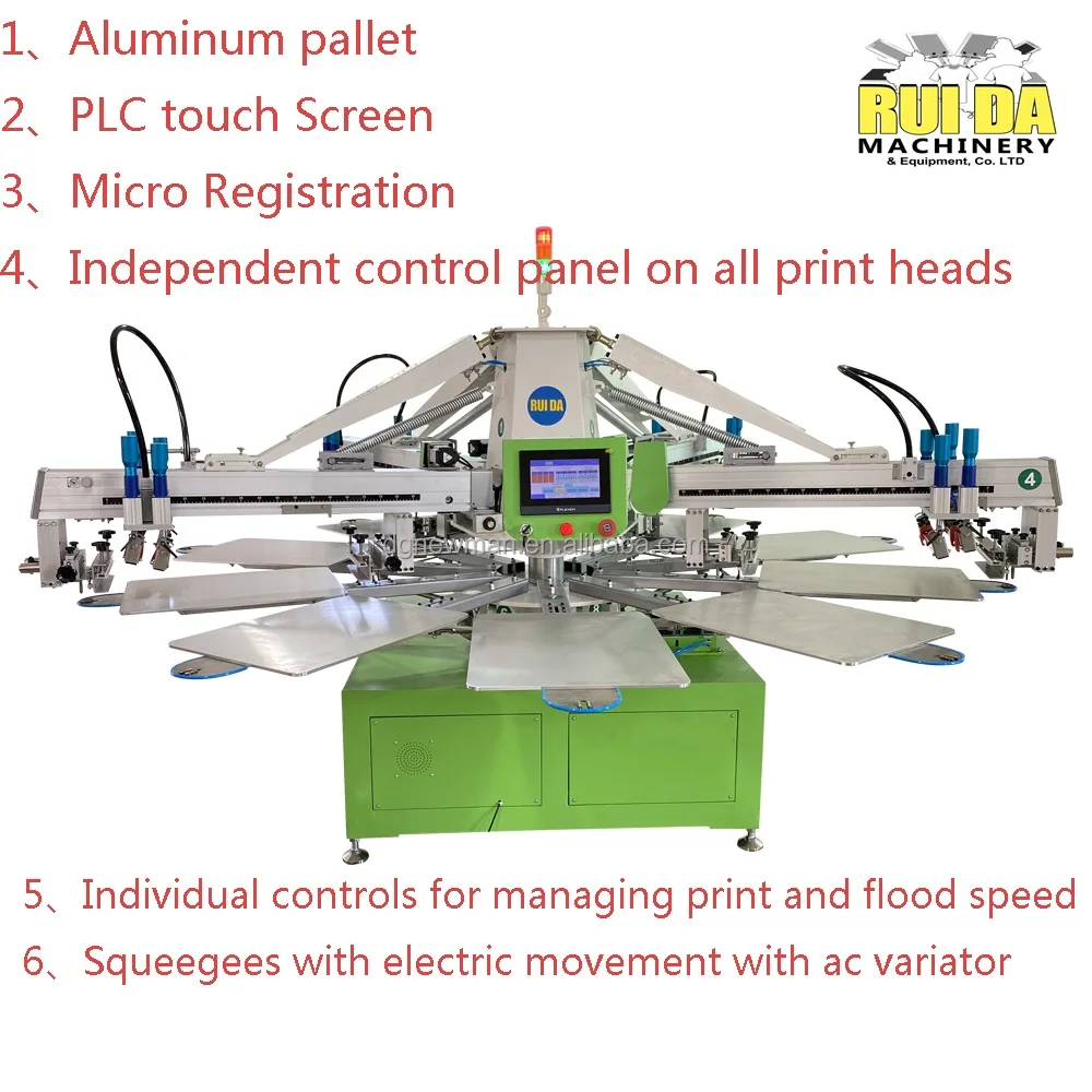 product high productive industry 4 color 10 station full kits carousel octopus automatic silk screen printing machine press machine-2
