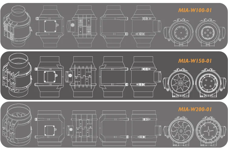 Inline Duct Fan, MIA, 230V, ABS resin material - detail 10