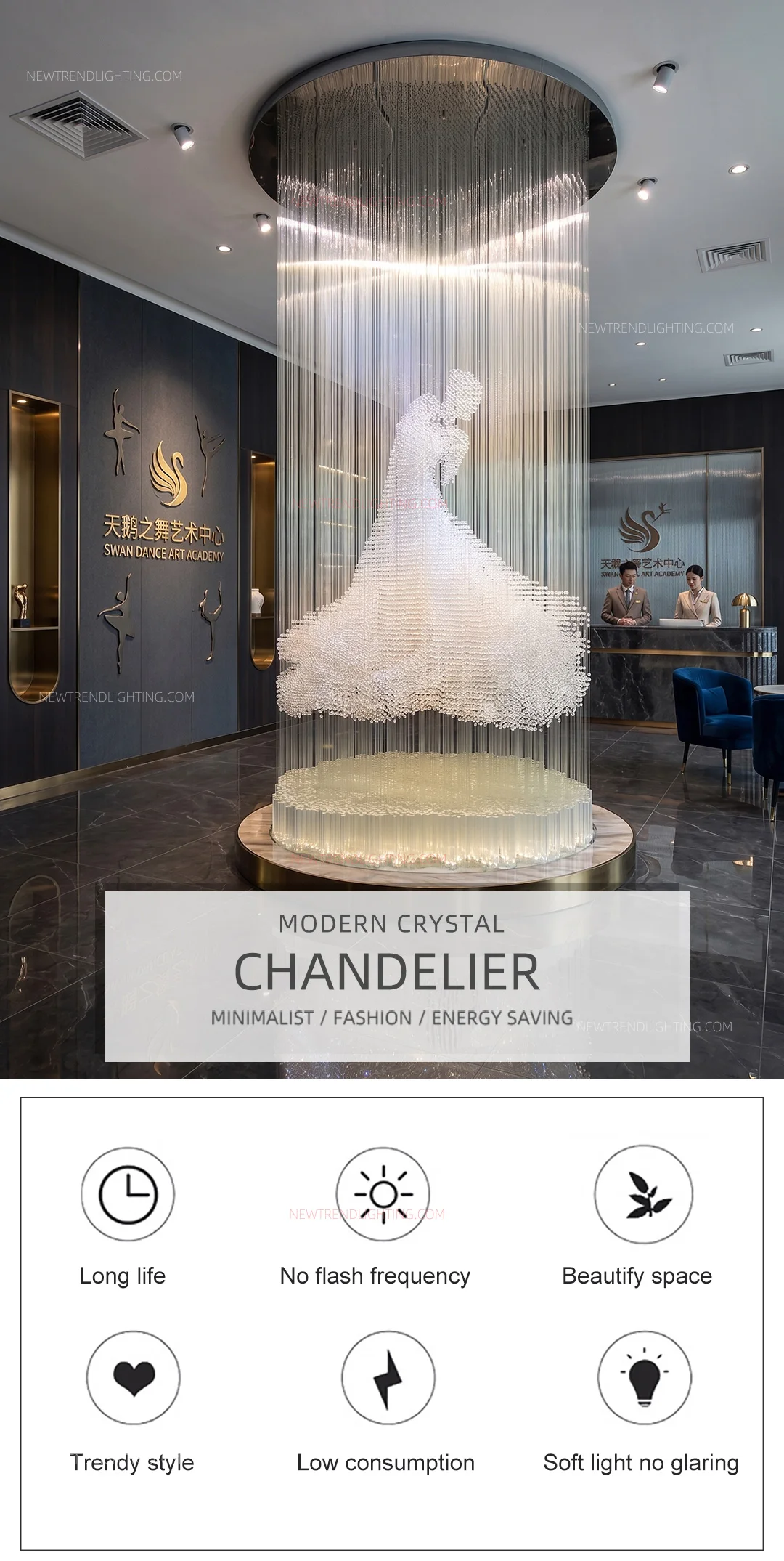 cpl 517 custom sculptural crystal chandelier bespoke led art installation manufacturer for luxury showrooms lobbies-0