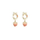 Earrings 2021 Fashion Gold Pearl Earrings With Crystal Natural Stone Pendant