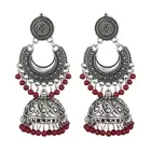 Indian Vintage Silver Color Indian Jhumka Earrings Charming Turkey Bohemia Beads Tassel Earrings For Women