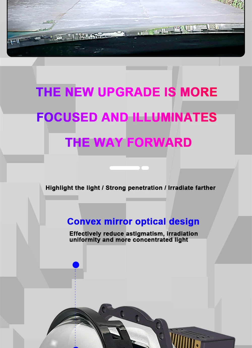 TECH-KING Car Headlight 75W 3.0 inch Bi-LED Projector Lens 6000K for Car Headlight Retrofit Dual LED Headlight Projector Lens