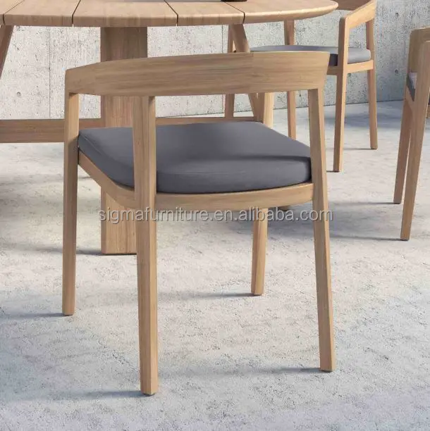 Villia garden sunroom furniture outdoor set patio teak wood dining table and chairs dining room set
