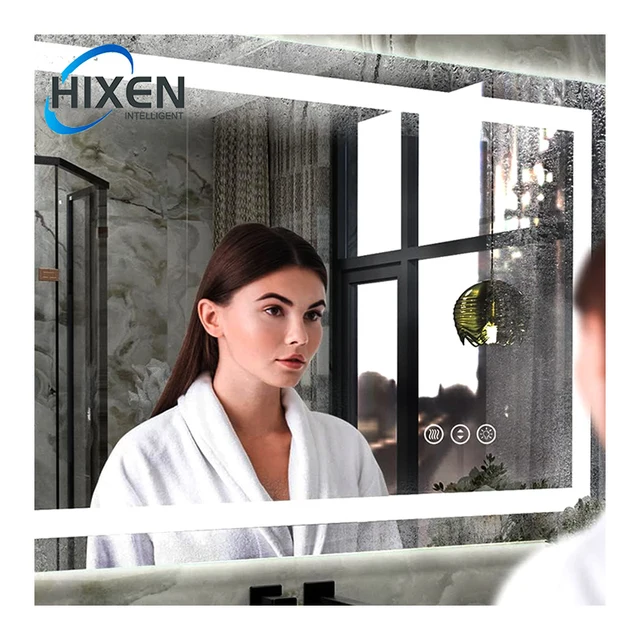 HIXEN new design touch screen backlit frontlit bathroom smart lighted led mirror