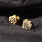 Heart Stud Earrings Earringsheart Luxury S925 Zirconia Heart Shaped Gold Stud Earrings