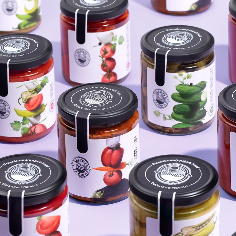 Custom waterproof bio-degradable PLA Label compostable cap seal Jam Pickle Sticker for fruit food glass bottle jar packaging