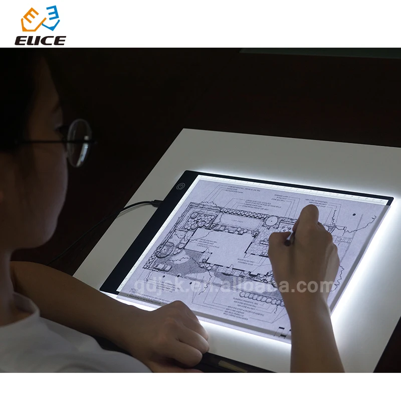 tamaño A4 dibujo animación dibujo bocetos brillo ajustable diseño tablero para artistas tablero de luz LED para arte con cable USB Bloc de luz para dibujo 