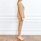 Suits Huiquan High Quality Premium Women Khaki Blazer And Pants Ladies Plain Color Business Suits