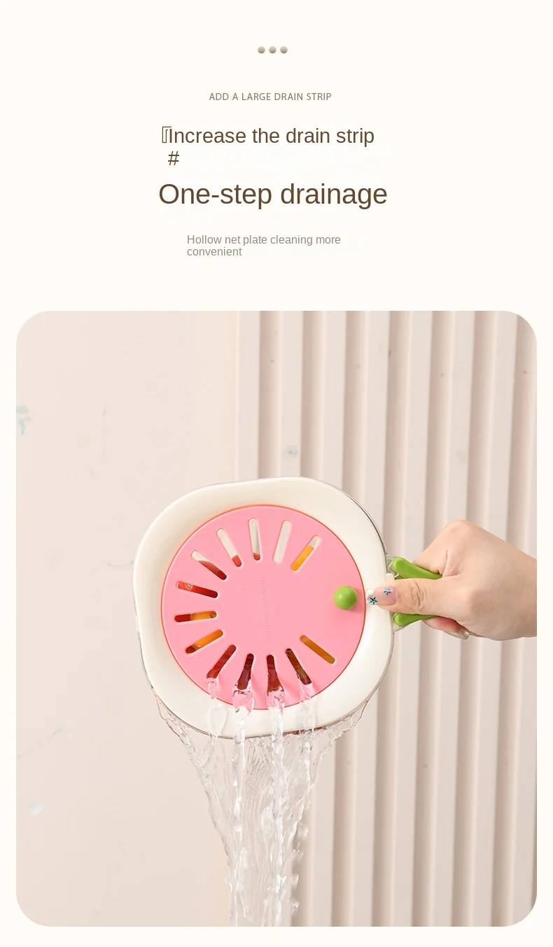 Multifunctional Drain Folding Handle Fruit Fresh-keeping Storage Box with Lid Vegetable Drain Double-layer Fresh-keeping Box
