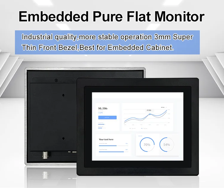 8-Inch 1024x768 4:3 IPS HD VGA USB BNC Capacitive Touchscreen Metal Frame TFT Industrial LCD New
