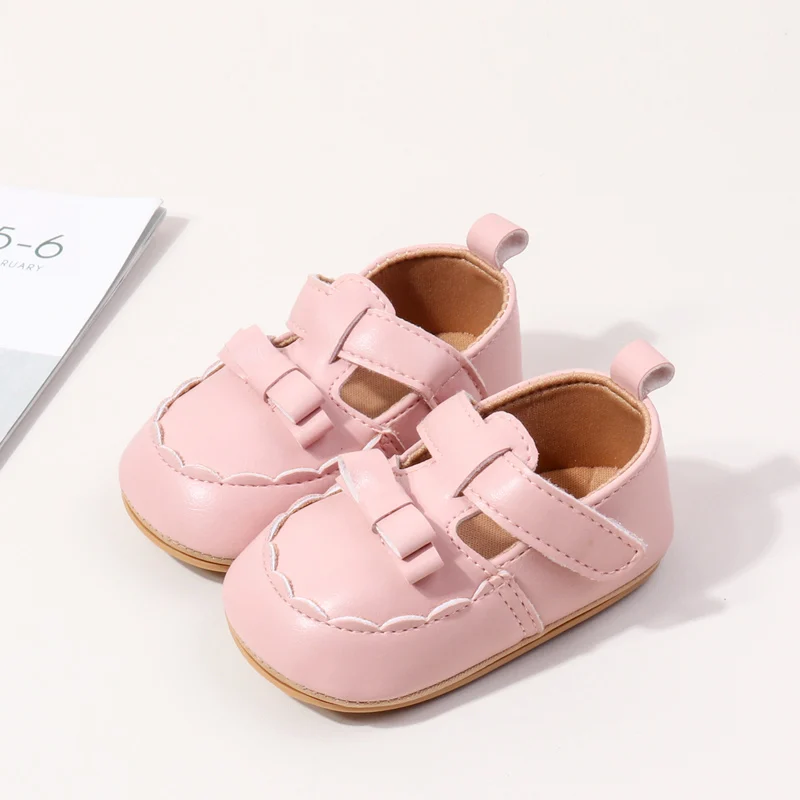 High Quality Solid PU Leather Baby Girl Shoes Breathable Anti-Slippery Dress Shoes for Spring Winter Fashion Trend Features details