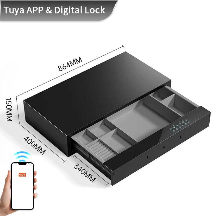 product ceqsafe smart wholesale custom hidden password drawer safe box modern for bedroom living room safe storage-8