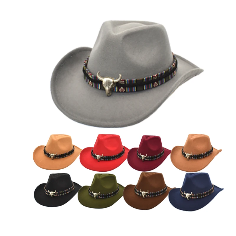 different colored cowboy hats