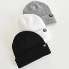 Winter Hat Cuff Beanie Hat 100% Acrylic Woven Label Cuff Winter Hat Custom Knitted Beanie