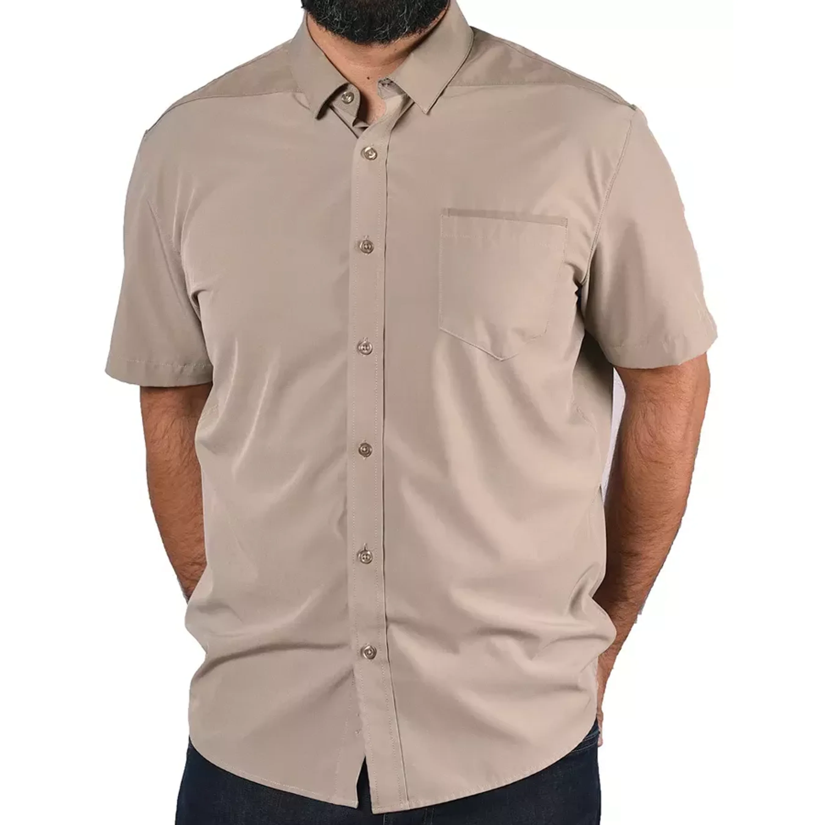 TD Men's Casual Button-Up Shirt Short Sleeve 'Point' Design 100% Cotton Single Breasted Closure Sizes up to 6XL for Summer H108afedd102d4deebc1ed101fd094e0cq