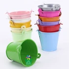 Small Wholesale Easter Gift Bucket Small Colored Metal Bucket With Handle Colorful Zinc Metal Pail