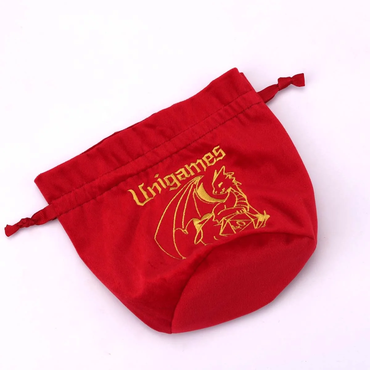 Custom Embroidery Printing Red Velvet Gift Drawstring Bag For Candle Packaging Round Bottom Velvet Candle Pouch