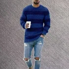 Sweaters Fashionable Striped Knitted Solid Color Pullover Sweaters For Mens