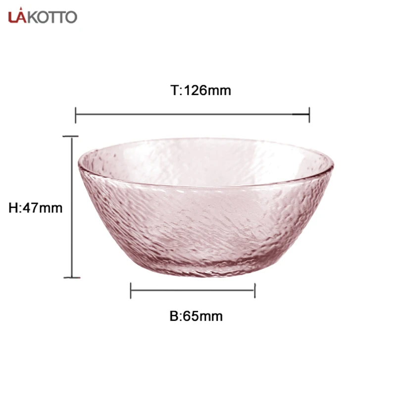 2022 New Glass Bowl More color Hammer design Smooth Rim For Ice Cream Fruit Sala Kitchen Supplies