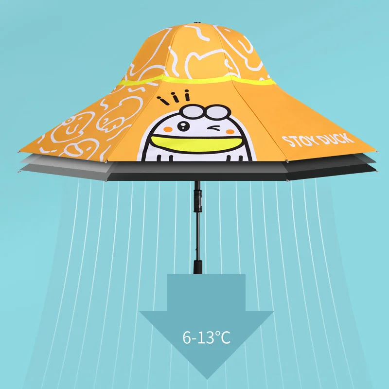 luxury promotional Hat and umbrella for children custom quality automatic straight kids umbrellasfor the rain with logo printing