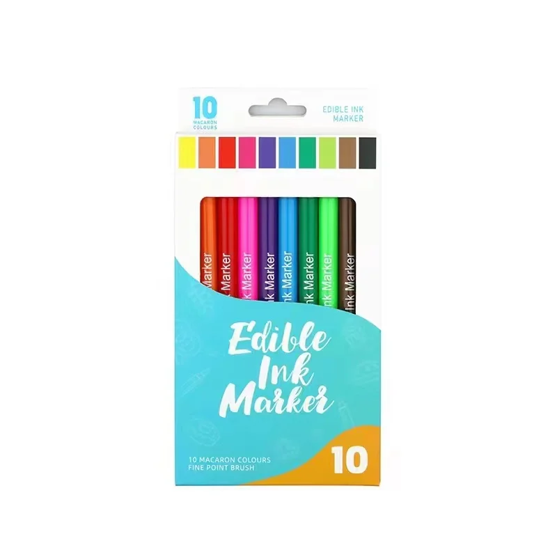 New 10Pcs Edible Food Coloring Marker Pens Food Grade cake drawing decoration birthday cake tools pens