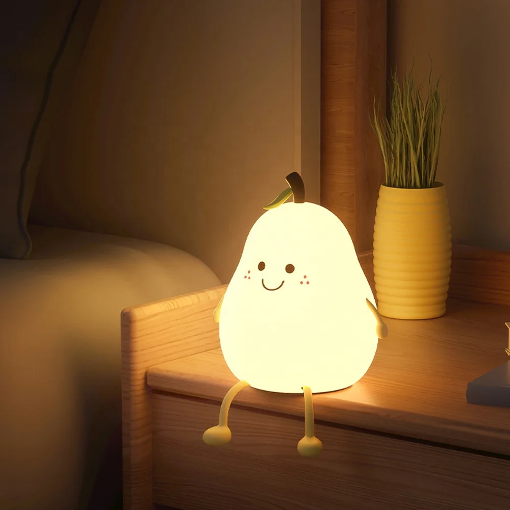 Cartoon Silicone Pear Night Light Usb Charging 7 Colors Change Kids Night  Light Led Table Lamp Baby Feeding Nursery Lamp - Buy Pear Night Light,Kids  Night Light,Led Table Lamp Product on 
