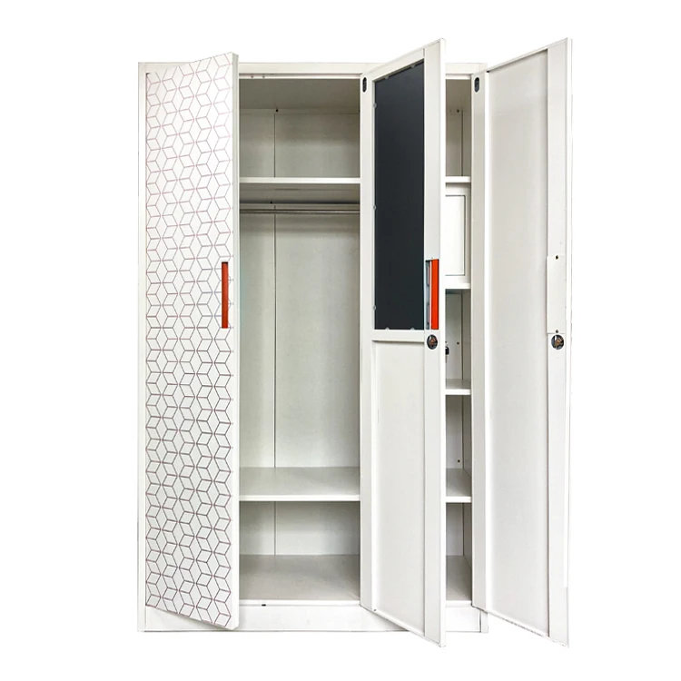 2024 New Promotion Girl Bedroom Storage Painted Armoire Mirror Sliding Door Wardrobe Closet Home Furniture