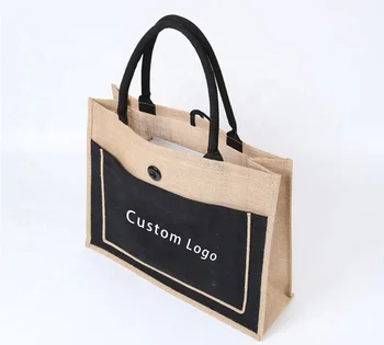 High quality 2022 fashion jute tote bag with custom logo Wholesale Cheap