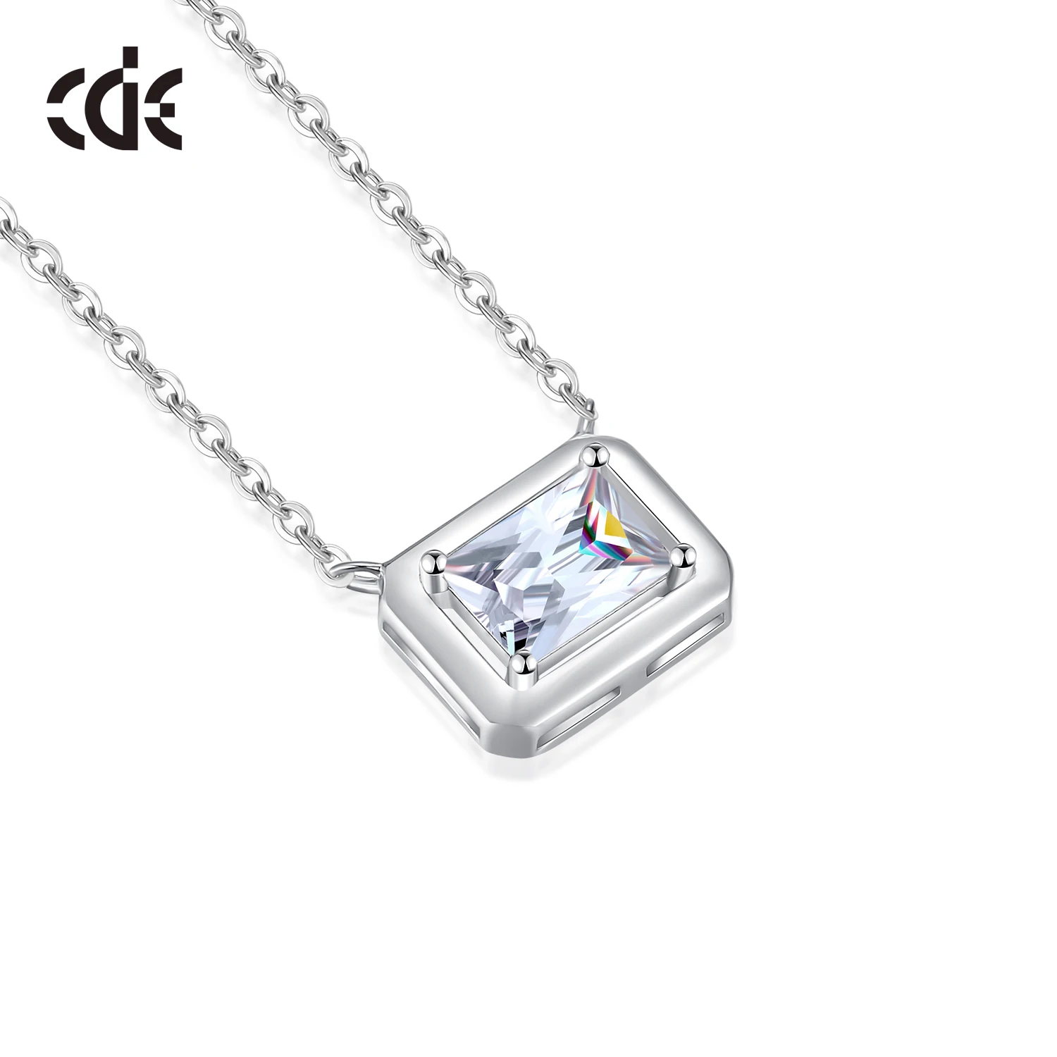 CDE YN1181 Fine 925 Sterling Silver Jewelry 5A Cubic Zirconia Charm Necklace Wholesale Rhodium Plated Pendant Necklace