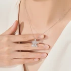 Jewelry Luxury Jewelry Withe Gold Plated 18k Gold Square Diamond Pendant Necklace For Women