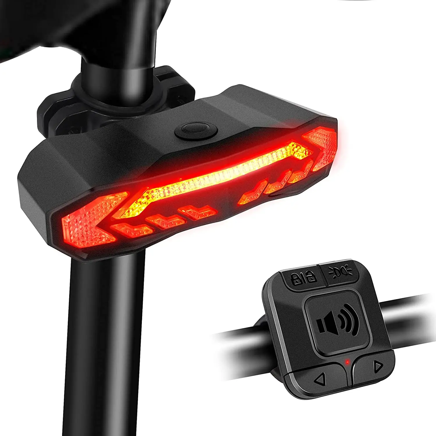 Bicycle Bike USB Rechargeable LED Tail Light Turn Signal Rear Brake Warning Lamp 