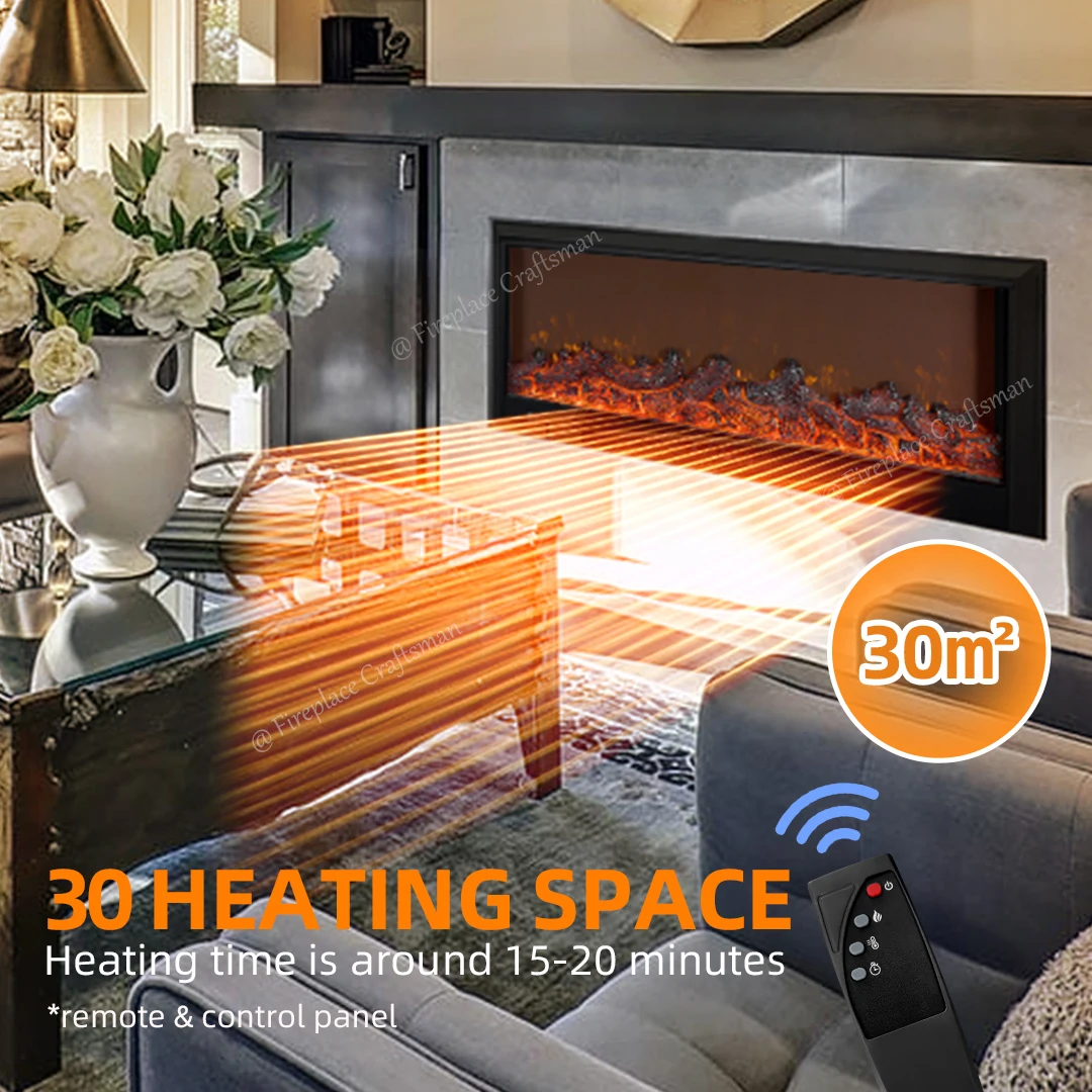 Electric Fireplace, Wall, 20W, Metal - detail 10