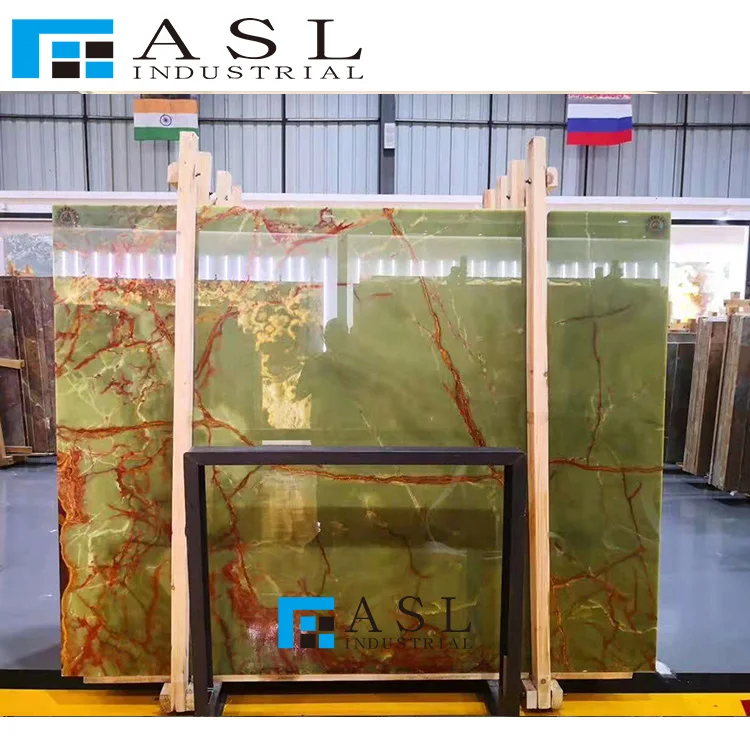 Emerald Green Onyx Cold Ice green onyx Luxurious Interior Decoration Jade Stone Onyx Slab Polished Background Wall