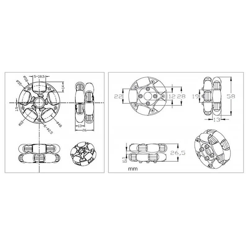 Metal Omnidirectional Wheel Omni Robot Ros Platform Omnidirectional