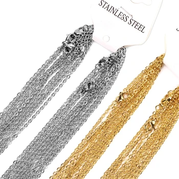10 pcs/lot Stainless steel O shaped necklace chain Width 2.0 Silver / gold / Rose gold / Black chain necklace for Jewelry making