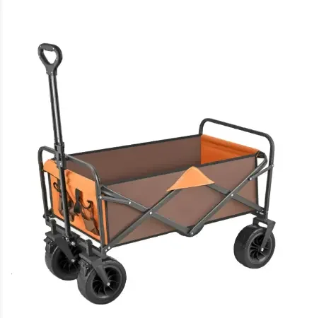 Portable sports wagon camping shopping cart with wheels large capacity foldable wagon