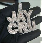 Pendant Bling Out Personalize Rhodium Plated Real Gold CVD Diamond Engraved Name Pendant