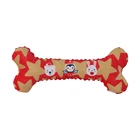 Plush Toys Squeaky Plush Toy Christmas Dog Bone Plush Squeaky Toys Interactive Stuffed Dog Chew Toys