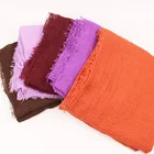 Scarf Colorful Scarfs Factory Wholesale 60 Color Fashion Solid Color Shawl Muslim Women Cotton Crinkle Hijab Scarf