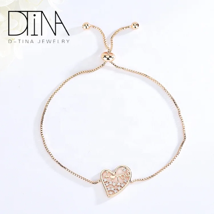 DTINA Telescopic adjustment gold-plated silver bracelet women's gem chain bracelet gift