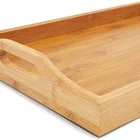 Tray Bamboo Wood Serving Tray With Handles For Food 16 X 11 X 2 Inches